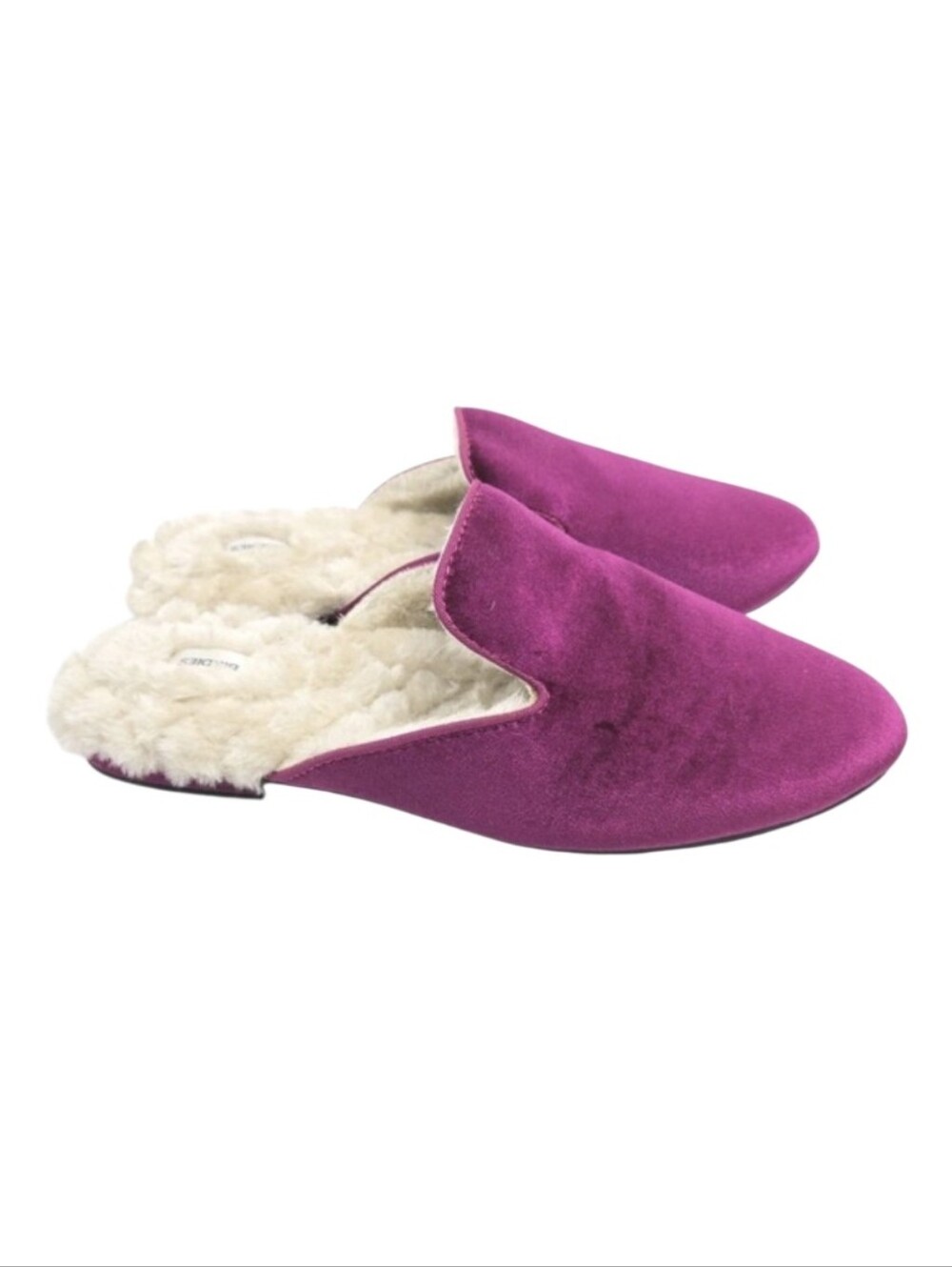 Birdies The Phoebe Slippers Size 9 Fuchsia Velvet Comfort Faux Fur Lined Slides